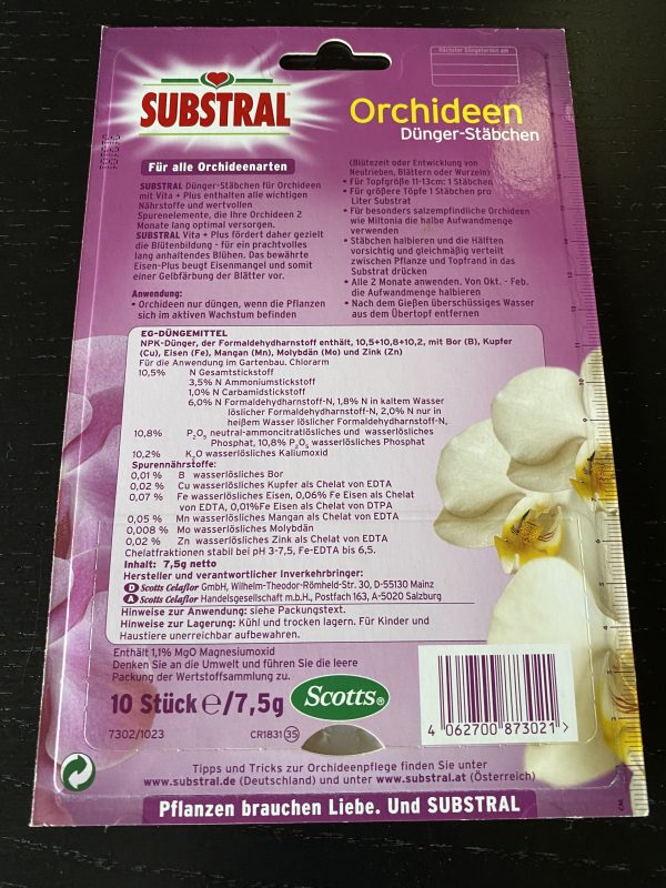 Düngestäbchen für Orchideen -Substral – Bild 2